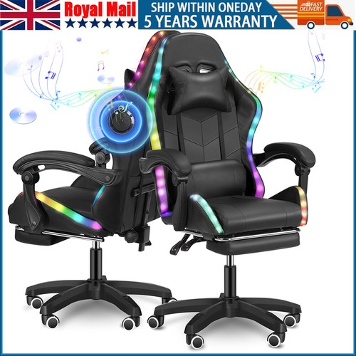 Led rgb reclining gaming chair - led,