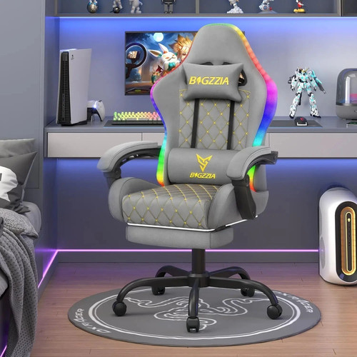 High back rgb gaming chair - back,