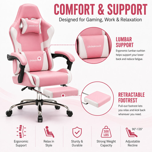 Dowinx pink gaming - dowinx, chair