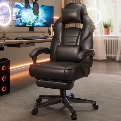 Gaming chair with footrest - gaming,