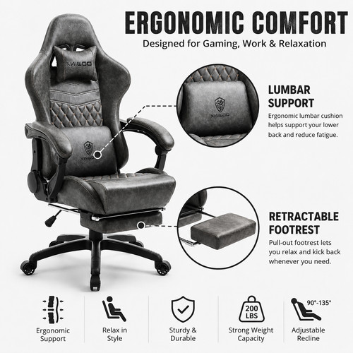 Dowinx gaming chair - gaming, grey