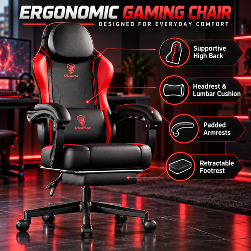 Dowinx red gaming chair - red,