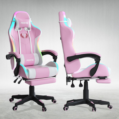 Poriya gaming chair - chair, w/footrest